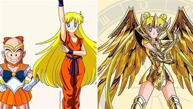 《美少女戰士》變身黃金聖鬥士，太華麗太美了，而且還超和諧，網友：黃金女聖鬥士！