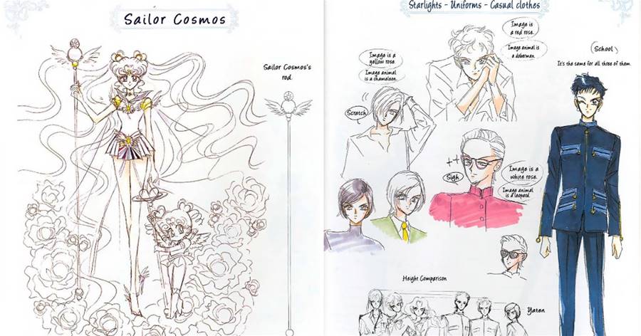 「美少女戰士」漫畫原作設定圖，滿滿的少女氣息，武內直子老師的畫工真的很棒！